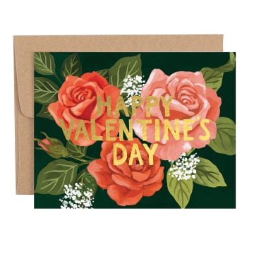 Happy Valentine's Day Roses Greeting Card